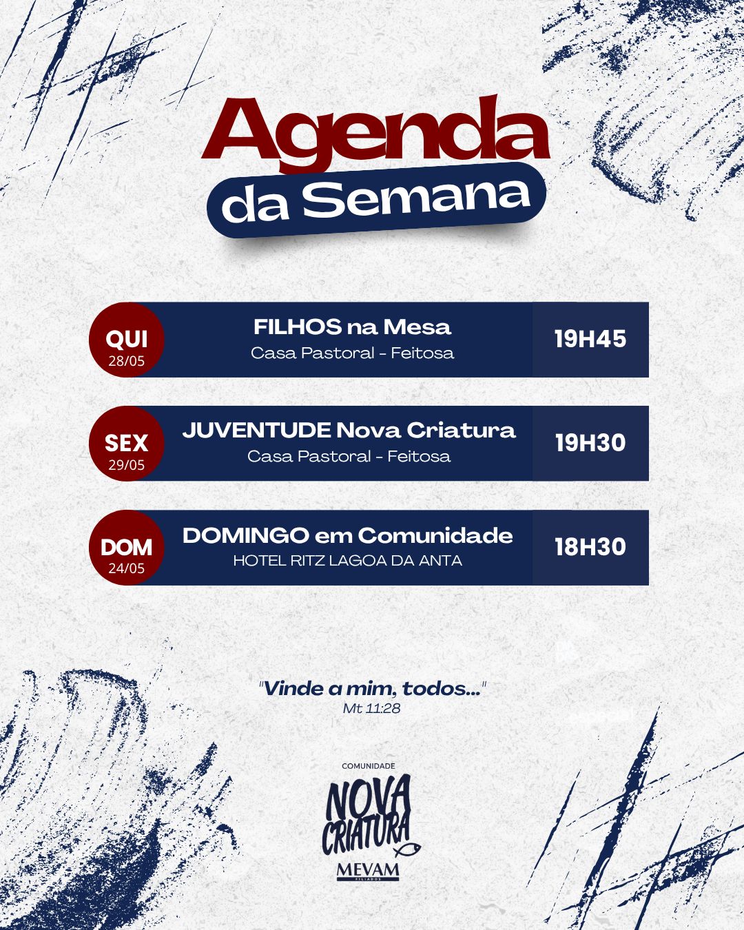 AGENDA DA SEMANA