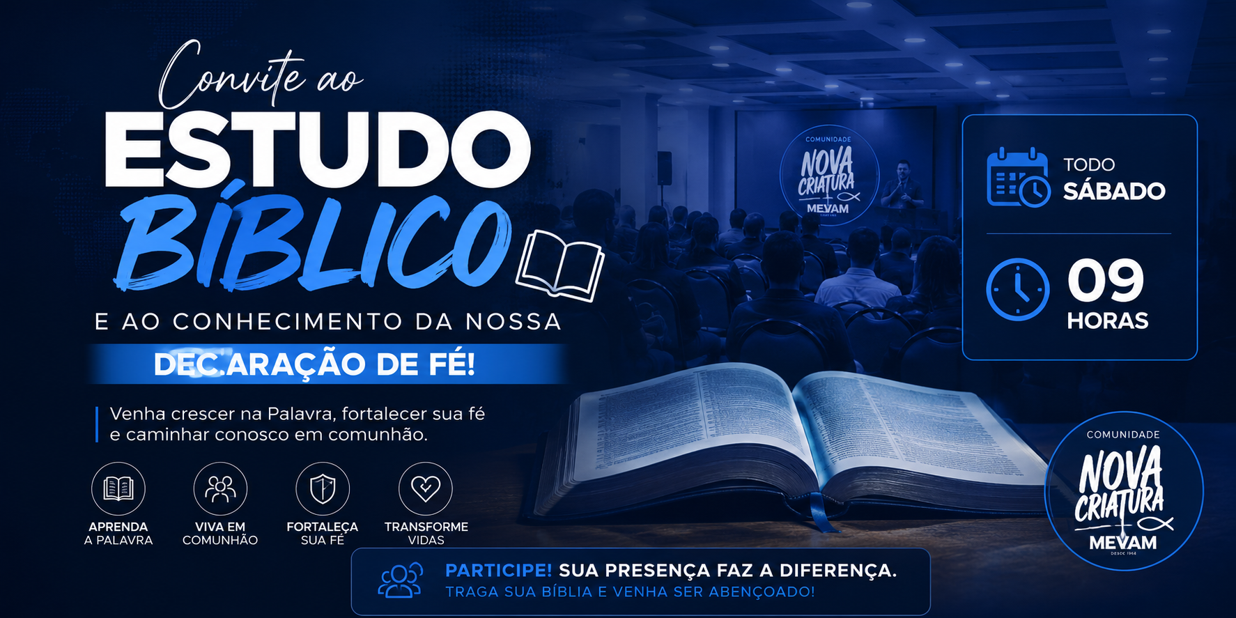 Convite ao Estudo Bíblico e ao conhecimento da nossa declaração de fé!