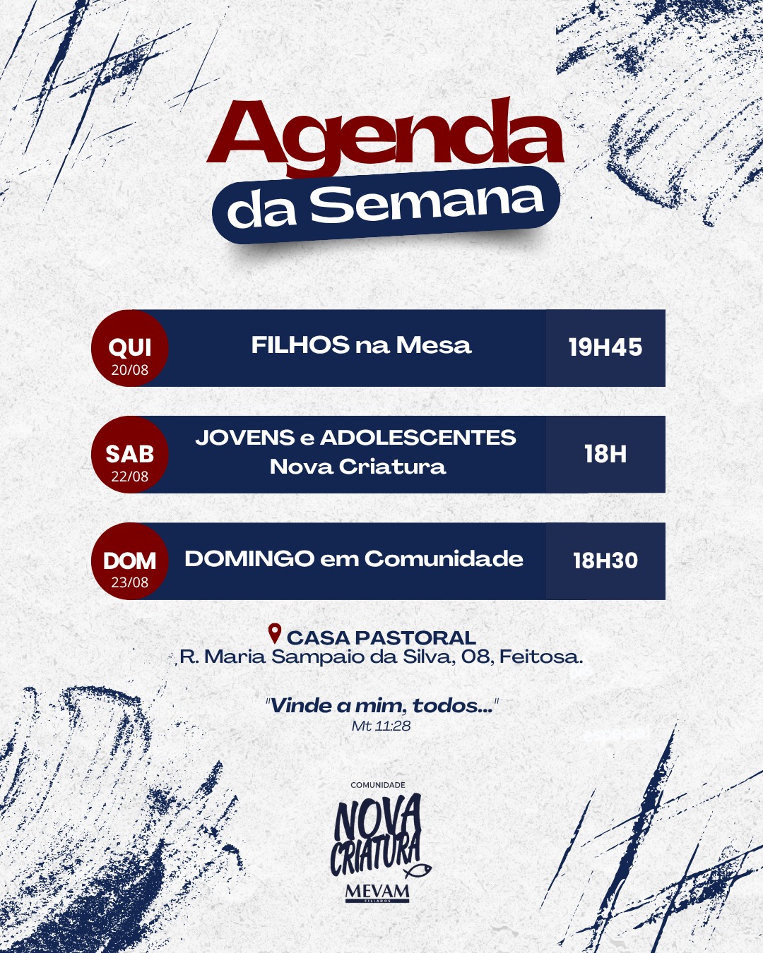 AGENDA DA SEMANA