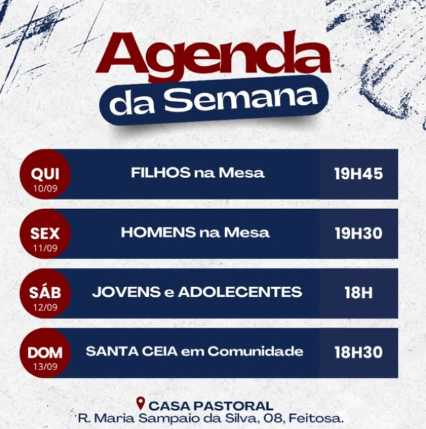AGENDA DA SEMANA